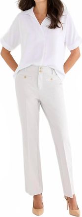 Nic+Zoe Plaze Demi Boot Stretch Button Pant In Silver Wisp