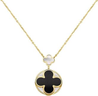 Italian Gold, Inc 14K Gemstone Clover Pendant
