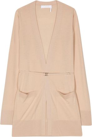 Chloé belted wool cardigan - women - Wool - S - Neutrals