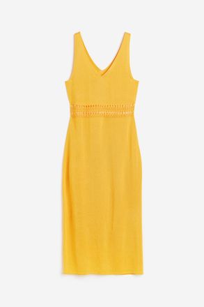 H&M Feinstrickkleid - Yellow