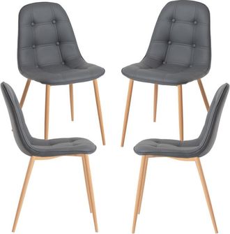 Regalos Miguel Regalos Miguel - Packs Sillas Comedor - Pack 4 Sillas Plazi - Gris oscuro