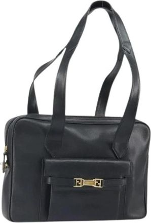 Fendi Pre-owned Leren Schoudertas - Dames - Vintage Schoudertas - Zwart - ONE Size - Leer - Vintage
