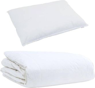 vidaXL Vidaxl - Edredón Otro con almohada 2 pcs Blanco 140 x 220 cm Plumas