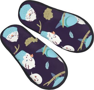 Generic Cotton Slippers Cartoon Budgie Parrot Portable Shoes Lightweight Slippers For Winter Big Kid Home M
