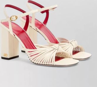 Valentino Garavani sandal ankle strap block heel knotted