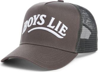 Boys Lie Call Me Back Trucker Hat in Dark Grey at Nordstrom