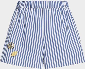 Tanya Taylor Fallon Striped Cotton Shorts