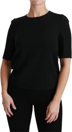 Dolce & Gabbana Short Sleeve Blouse Top - Dames - T-shirts - Zwart - S - Tops
