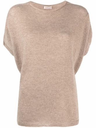 Blanca Vita fine-knit T-shirt - Brown