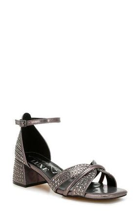 London Rag Babylon Embellished Block Heel Sandal in Pewter at Nordstrom Rack, Size 10