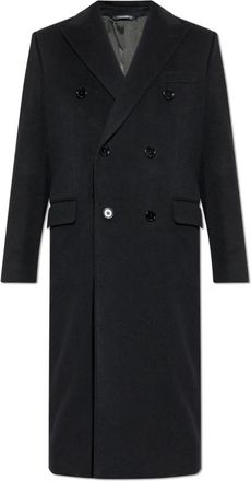Dolce & Gabbana Wollen jas - Heren - Mantel - Zwart - M - Wol - Jassen