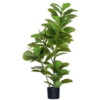 HOMCOM Planta De Ficus Artificial, 110 Cm De Altura Con 90 Hojas Y Maceta Para Sal&oacute;n