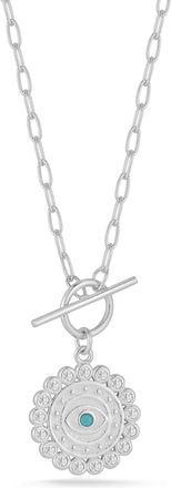 Glaze Jewelry Sterling Silver Evil Eye Toggle Necklace