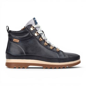 Pikolinos Dames Blauwe Leren Sneaker Winterveterlaarzen - Vigo