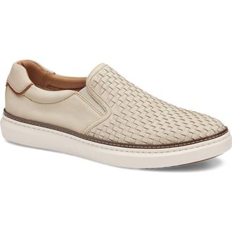 Johnston & Murphy McGuffey 2 Woven Slip-On Sneaker in Beige Nubuck at Nordstrom, Size 11.5