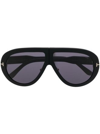 Tom Ford Eyewear Zonnebril met piloten montuur - Zwart