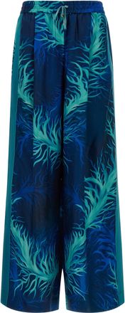 F.R.S. For Restless Sleepers Blue Silk Casual Womens Pants