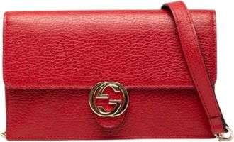 Gucci Pre-owned Cross Body Bags, female, Red, Size: ONE SIZE Pre-owned Vintage Cross Body Bag