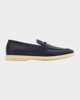 Ferragamo Men & apos;s Cosimo Leather Ganicni Bit Loafers