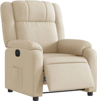 vidaXL Sill&oacute;n Reclinable El&eacute;ctrico De Tela Crema Vidaxl