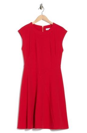Calvin Klein Cap Sleeve A-Line Dress in Red at Nordstrom Rack, Size 12