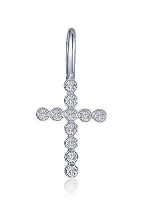 Lafonn Simulated Diamond Cross Charm in Silver at Nordstrom