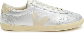 Veja Volley Metallic Leather Sneakers - Silver - 35 (IT35 / UK2)