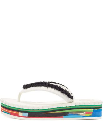 Chlo&eacute; braided thong sandals - White