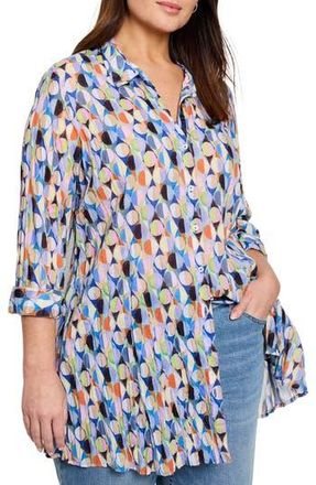 Nic+Zoe Social Circles Crinkle Shirt in Blue Multi at Nordstrom Rack, Size 3X