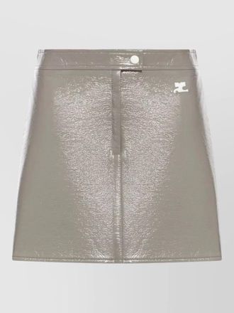 Courr&egrave;ges vinyl-effect mini skirt