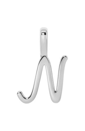 Made by Mary Script Initial Charm Silver in Silver Initial N at Nordstrom
