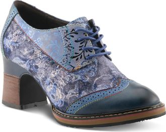 L'Artiste by Spring Step Womens Caden Oxford Shoes, Navy Multi, 9.5-10
