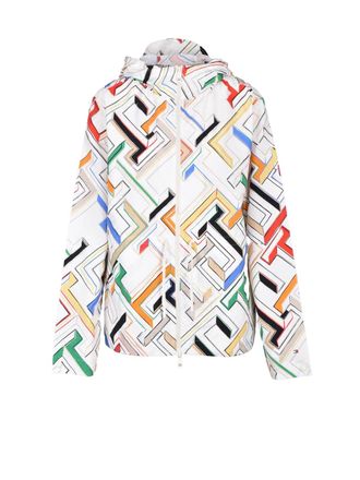 Tommy Hilfiger White Geometric Nylon Jacket