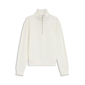 BOSS Zipper neck sweatshirt in structured cotton