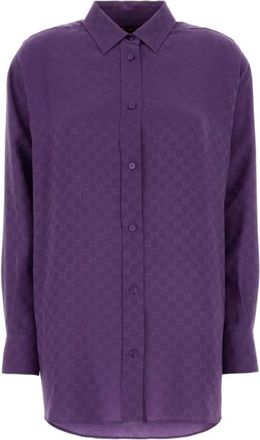 Gucci Shirts, female, Purple, Size: 2XS GG Jacquard Shirt