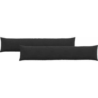 vidaXL Cojines De Sof&aacute; 2 Pcs Negro 200 X 40 Cm Tela De Pana Vidaxl
