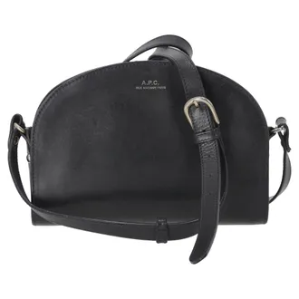 A.P.C. A. P.C Demi Lune Shoulder Bag in Dark Blue Leather
