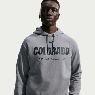 Nike Colorado Buffaloes Nike Mens NCAA Basketball Coaches Pullover Hoodie in Grey | IM3011-063