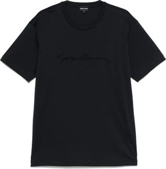 Giorgio Armani T-shirt con ricamo - Blu