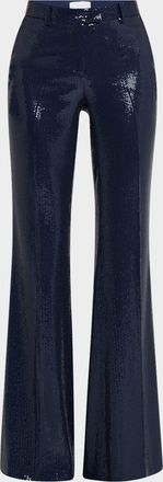 Michael Kors Haylee Sequined Flare Crepe Trousers