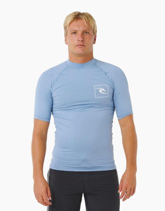 Rip Curl Mens Rip Curl Mens Streamline UPF Short Sleeve Rash Vest - Blue - Size: 36