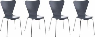 Clp Set 4x Sillas De Visita Calisto Gris