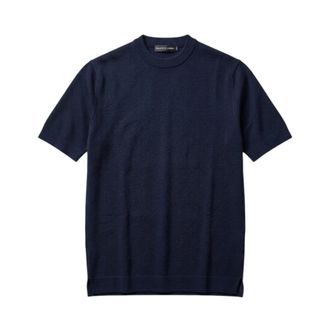 FILIPPO DE LAURENTIIS T-Shirts, male, Blue, Size: 2XL Ts0Mc Crepe Cotton T-Shirt
