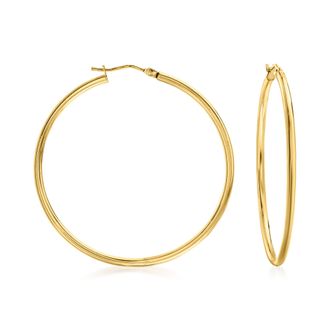 Ross-Simons Italian 2mm 18kt Yellow Gold Hoop Earrings