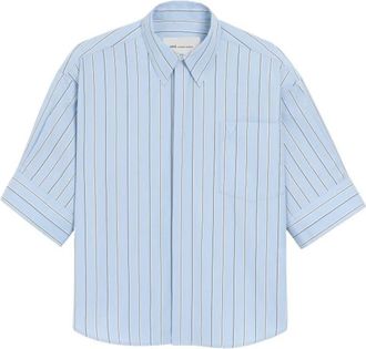 Ami Aangepast overhemd met geborsteld Ami de Coeur op de rug - Dames - Overhemden - Blauw - S - Overhemden