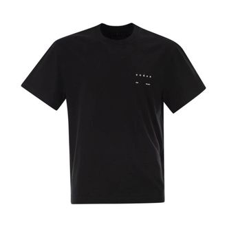 Hogan Tops, Heren, Zwart, S, Katoen, T-shirt met ronde hals en logodetail