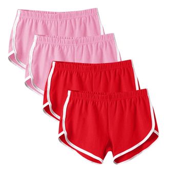 Generic 4 Pack Womens Yoga Dance Shorts Summer Hot Pants Cycling Hiking Sexy Sport Shorts Ladies Workout Gym Running Joggers Trousers Elastic Waist Casual Sho