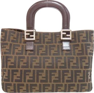 Fendi Pre-owned Handbags, female, Brown, Size: ONE SIZE Pre-owned Vintage Canvas Handbag