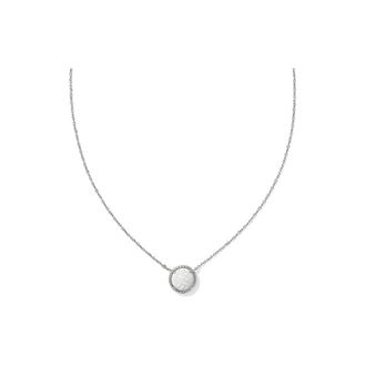 Kendra Scott Volleyball Short Pendant Necklace Silver White Mother Of Pearl