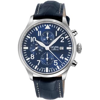 Gevril Group Vaughn Chronograph Automatic Blue Dial Mens Watch 47101